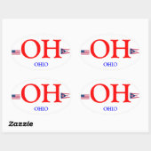 オハイオ*ユーロスタイルオーバルステッカー 楕円形シール (シート)