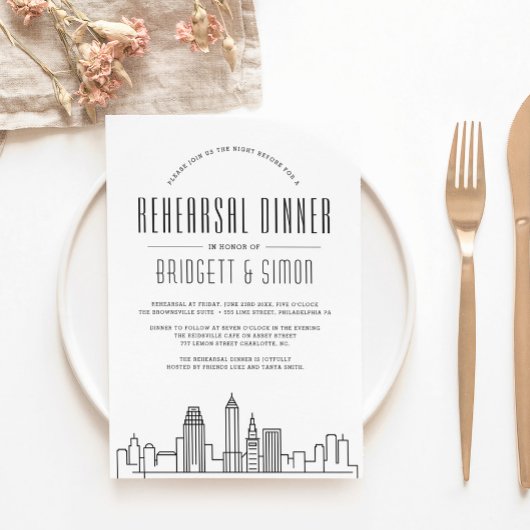 オハイオ・リハーサル・ディナー・クリーブランド | シティスカイライン 招待状