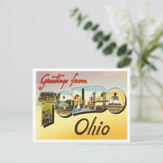 オハイオ・ヴィンテージ・トラベルのトレドからの挨拶 ポストカード (スタンド正面)