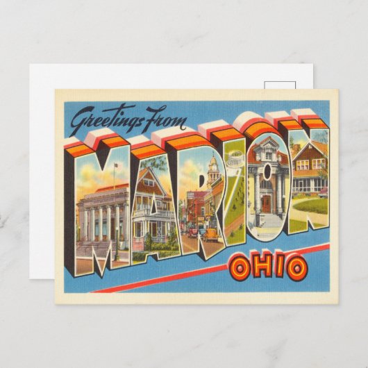 オハイオ・ヴィンテージ・トラベルのMarionからの挨拶 ポストカード (正面/裏面)