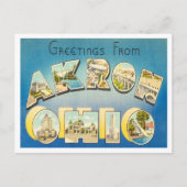 オハイオ・ヴィンテージ・トラベル、アクロンからの挨拶 ポストカード (正面)