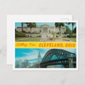 オハイオ・ヴィンテージ・トラベル、クリーブランドからの挨拶 ポストカード (正面/裏面)