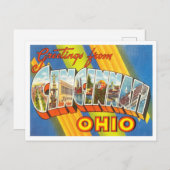 オハイオ・ヴィンテージ・トラベル、シンシナティからの挨拶 ポストカード (正面/裏面)