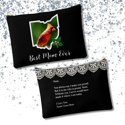 オハイオ（鳥）ショウジョウコウカンチョウとバッキーズマザーズデイ アクセサリーポーチ