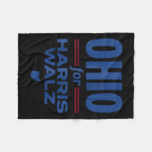 オハイオFor Kamala Harris Waltz W 2024 Raglan Basebal フリースブランケット (正面(横))