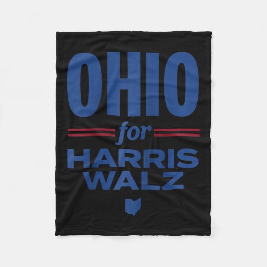 オハイオFor Kamala Harris Waltz W 2024 Raglan Basebal フリースブランケット (正面)