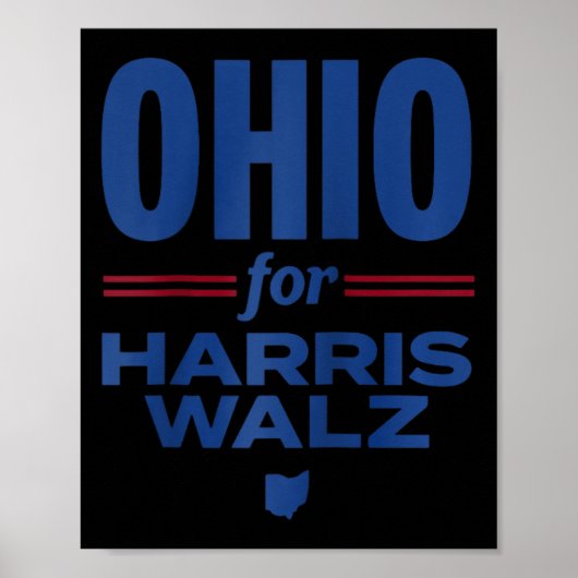 オハイオFor Kamala Harris Waltz W 2024 Raglan Basebal ポスター (正面)