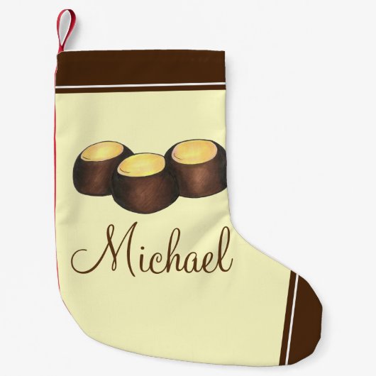 オハイオOHピーナッツバターバッキーバックアイナッツキャンディー スモールクリスマスストッキング (正面)