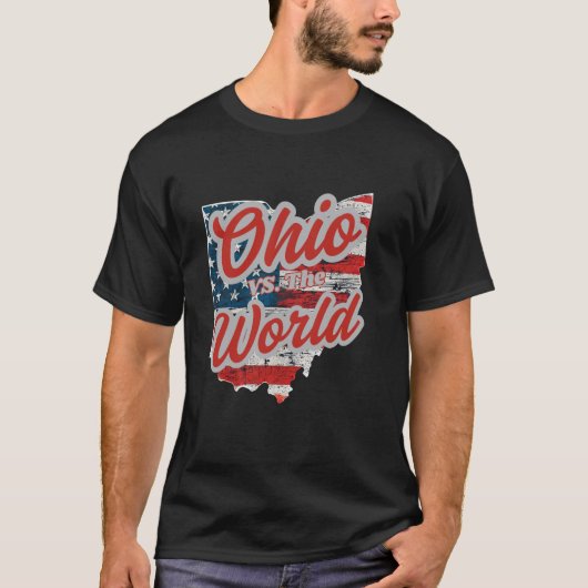 オハイオVSワールド または オハイオVsワールド M入り Tシャツ (正面)
