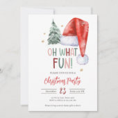 オハイクリスマスおもしろいパーティーホリデーサンタハット 招待状 (正面)