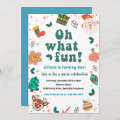 オハイクリスマスおもしろい誕生日パティ招待状 招待状 (正面/裏面)