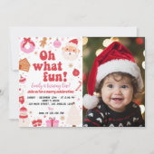 オハイクリスマスサンタ誕生日招待状 招待状 (正面)