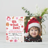 オハイクリスマスサンタ誕生日招待状 招待状 (スタンド正面)