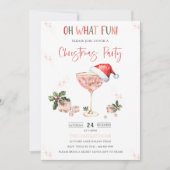 オハイサンタおもしろいハットクリスマスパーティの招待状 招待状 (正面)