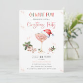 オハイサンタおもしろいハットクリスマスパーティの招待状 招待状 (スタンド正面)