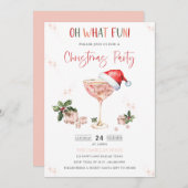 オハイサンタおもしろいハットクリスマスパーティの招待状 招待状 (正面/裏面)