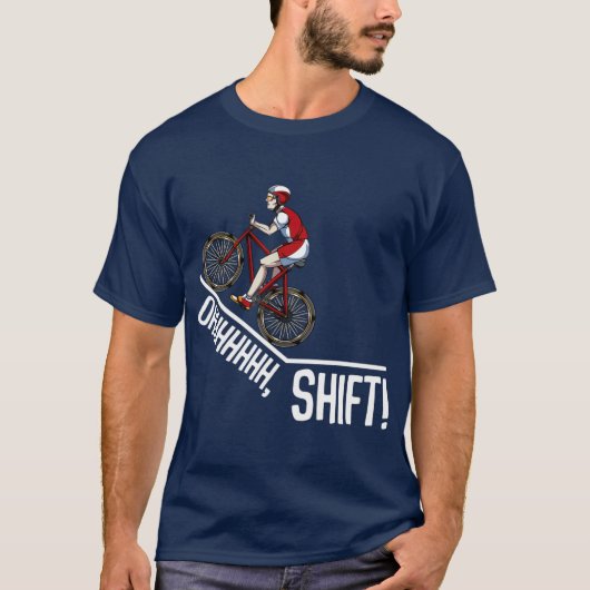 オハイシフトサイクリングマウンテンバイクサイクリング自転車 Tシャツ (正面)