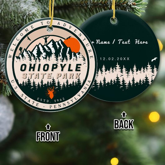 オハイピル州パークペンシルバニア州ハイキングお土産 セラミックオーナメント
