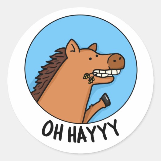 オハイヤキおもしろいウマプン ラウンドシール (正面)