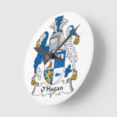 オハガン家紋 ラウンド壁時計 (傾斜)