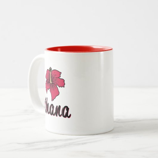 オハナとは家族のハワイアンコーヒーマグ ツートーンマグカップ (正面左)