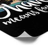 オハナはファミリーハイビスカスレトロハワイ夏ホーを意味 ポスター (角)