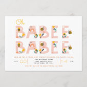 オハベイビーイエロー ツインベイビーシャワーの招待状 招待状 (正面)