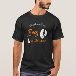 オバケとお酒のハロウィン オレンジとブラックの招待状 Tシャツ