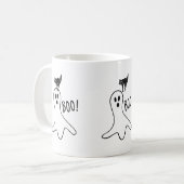 オバケと黒猫のハロウィン スプーキー かわいい コーヒーマグカップ (正面左)