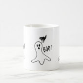 オバケと黒猫のハロウィン スプーキー かわいい コーヒーマグカップ (中央)