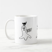 オバケと黒猫のハロウィン スプーキー かわいい コーヒーマグカップ (左)
