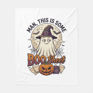オバケのシーツ ゴースト パンプキン ハロウィン 月 魔法鍋 フリースブランケット