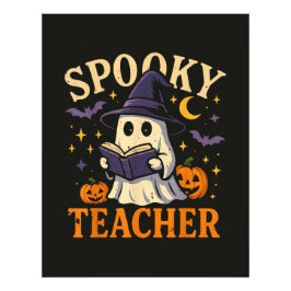 オバケの先生のハロウィン お化け 読書 フォトプリント