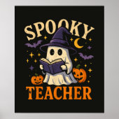 オバケの先生のハロウィン お化け 読書 ポスター (正面)