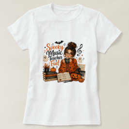 オバケの音楽教師の元気の源 ハロウィン レディース Tシャツ