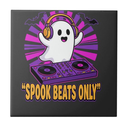 オバケのDJハロウィンビートデザイン_1 タイル (正面)