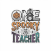 オバケ先生のハロウィンベクターデザイン1 シール (正面)
