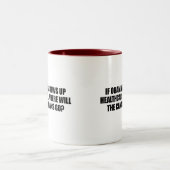 -オバマがヘルスケアをしくじればアンチオバマ ツートーンマグカップ (中央)