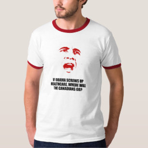 -オバマがヘルスケアをしくじればアンチオバマ Tシャツ