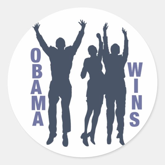 オバマが勝利 ラウンドシール (正面)