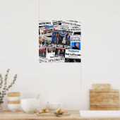 オバマが2012年のフロントページの新聞コラージュを獲得 ポスター (キッチン)