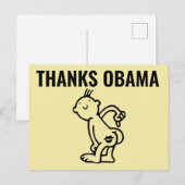 オバマに感謝 FUNNY ポストカード (正面/裏面)