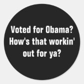 オバマに投票した?それはどうやって仕事を終えるのか? ラウンドシール (正面)