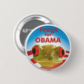オバマのためのカエル 缶バッジ (正面&裏面)