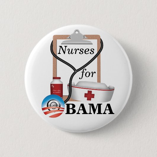 オバマのためのナース! 缶バッジ (正面)