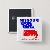 オバマのためのミズーリ 缶バッジ (正面&裏面)