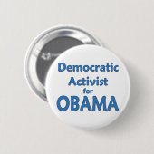 オバマのための民主党の活動家 缶バッジ (正面&裏面)