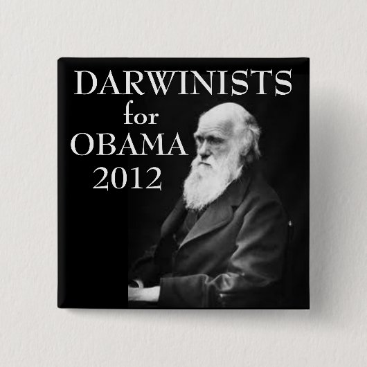 オバマのためのDarwinists 缶バッジ (正面)