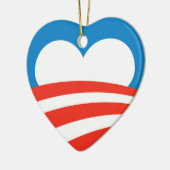 オバマのオーナメントのハート セラミックオーナメント (左)