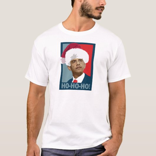 オバマのクリスマスHo Ho Ho Tシャツ (正面)